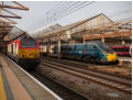 ...and stops beside 67014 on the Swansea train