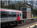 Llandrindod Wells - southbound train and signal box