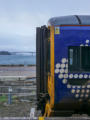 The 1208 for Inverness at Kyle - Skye bridge in the background